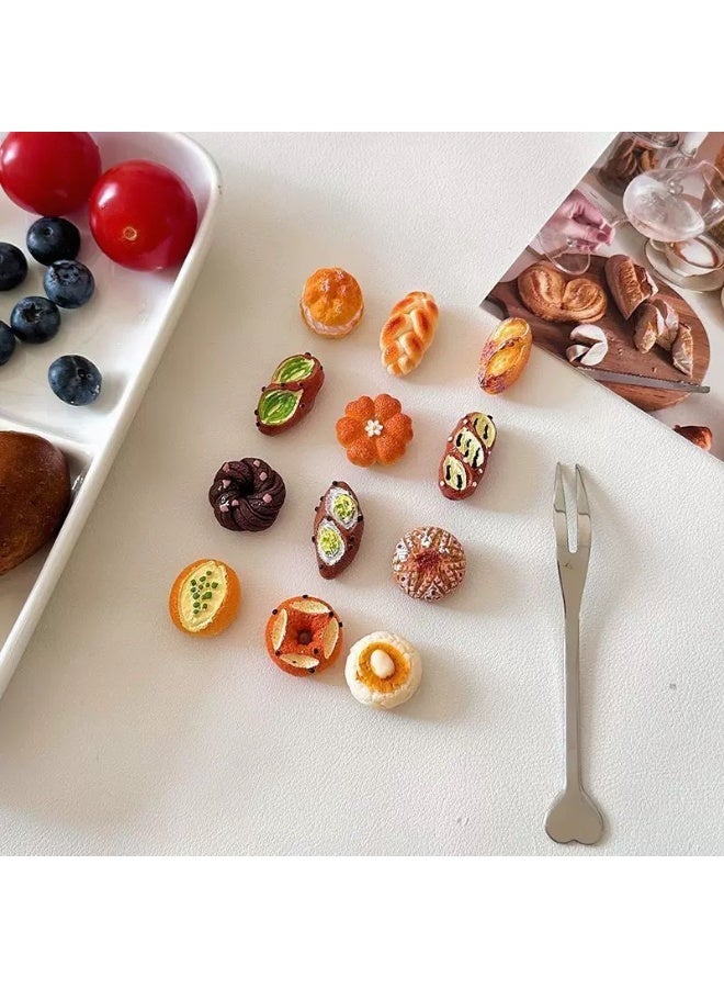 مجموعة مغناطيس ثلاجة ديكورات مصغرة من 12 قطعة، مغناطيس سبورة بيضاء مغناطيسية لطيفة على شكل خبز فرنسي، ملصقات ثلاجة منزلية - Image 5