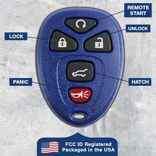 KeylessOption Key Fob Replacement for 2007 2008 2009 2010 2011 2012 2013 2014 2015 2016 2017 Buick Cadillac Chevrolet Chevy GMC Saturn Remote, 5-Button 15913415, Locksmith Required 2011+ - Image 5