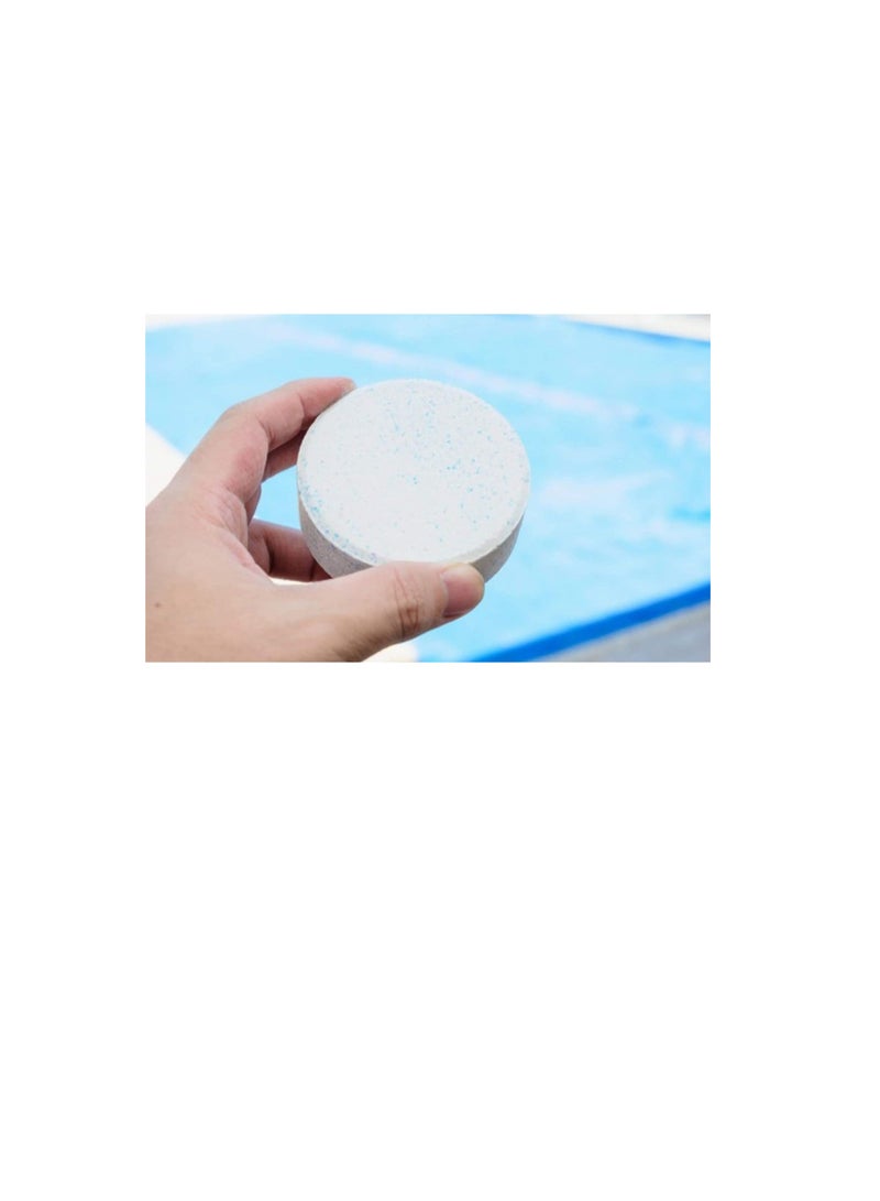 Generic BLUQUA Slow-dissolving Chlorine Tablets 1KG, Pool and Spa Water Bacteria, Algae Disinfection Treatment with Sunlight/UV Protection, TCCA 3" 200g x 5 pcs, Made in EU (1 Tin (5 Tablet))  - Image 2