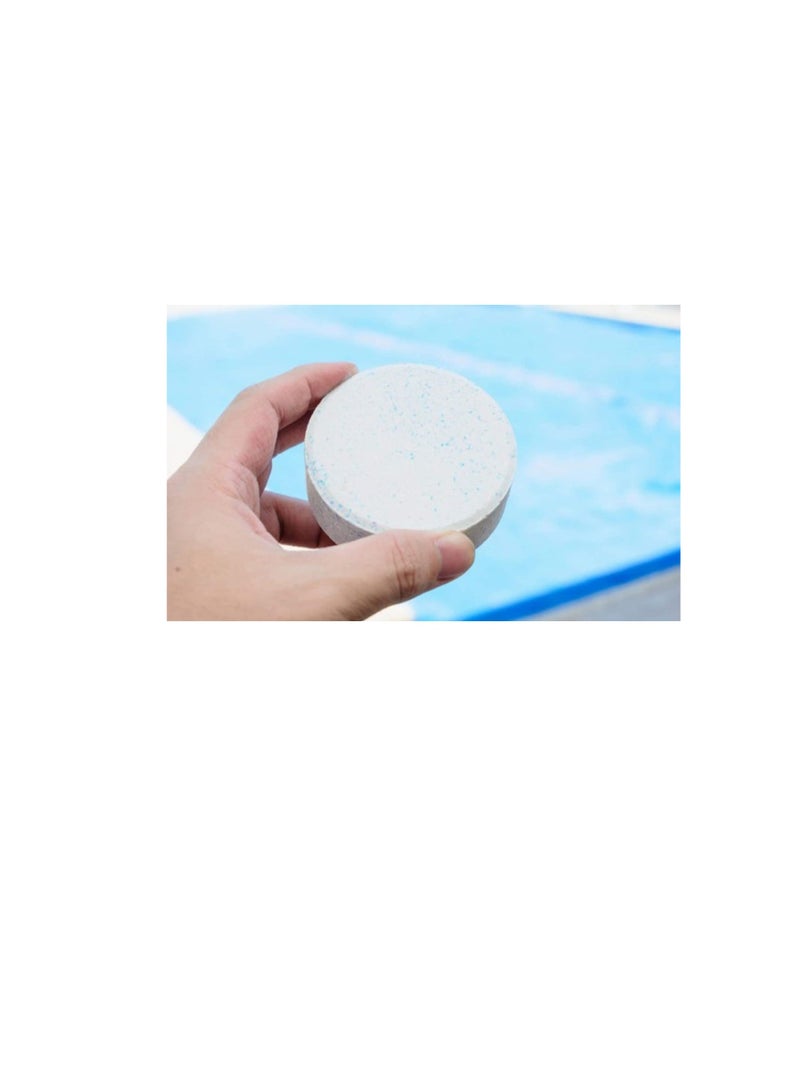 Generic BLUQUA Slow-dissolving Chlorine Tablets 1KG, Pool and Spa Water Bacteria, Algae Disinfection Treatment with Sunlight/UV Protection, TCCA 3" 200g x 5 pcs, Made in EU (1 Tin (5 Tablet))  - Image 3