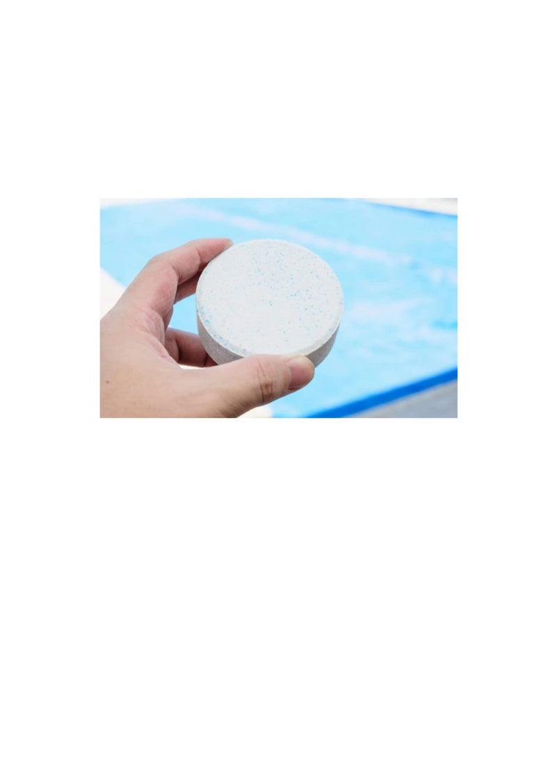 Generic BLUQUA Slow-dissolving Chlorine Tablets 1KG, Pool and Spa Water Bacteria, Algae Disinfection Treatment with Sunlight/UV Protection, TCCA 3" 200g x 5 pcs, Made in EU (1 Tin (5 Tablet))  - Image 1