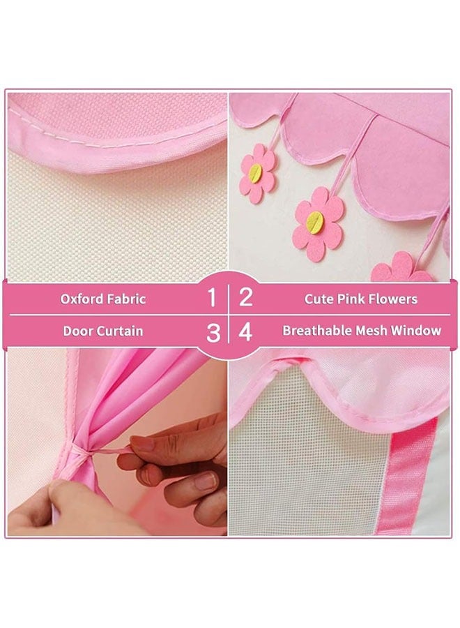 Princess Tents,Indoor Children Play Tent,For Toddler Tent,For Kids Pop Up Tent,Indoor Outdoor Playhouse Camping Playground,Suitable for Gifts for Children Over 3 Years old Pink  - Image 3