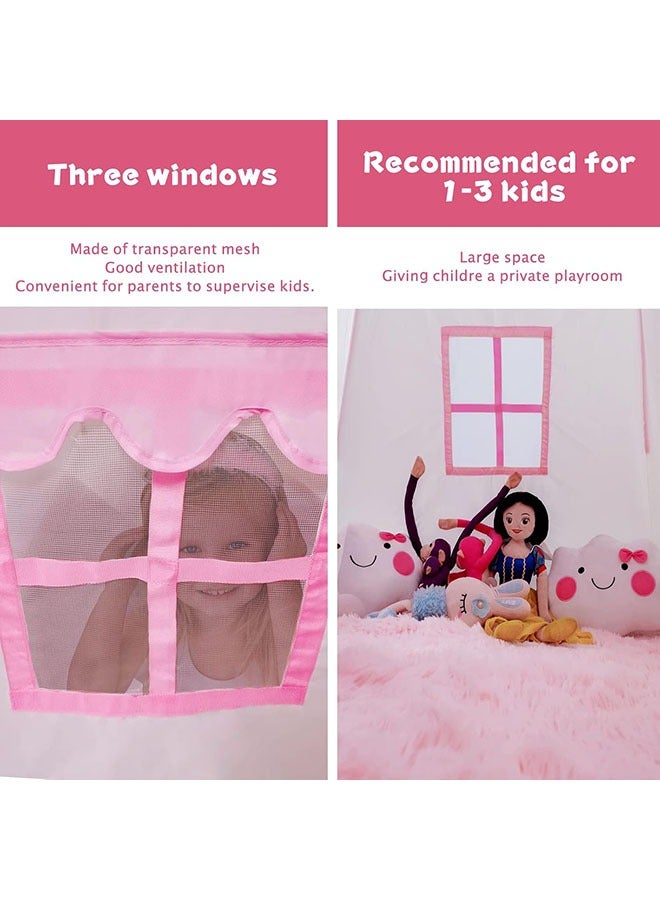 Princess Tents,Indoor Children Play Tent,For Toddler Tent,For Kids Pop Up Tent,Indoor Outdoor Playhouse Camping Playground,Suitable for Gifts for Children Over 3 Years old Pink  - Image 4
