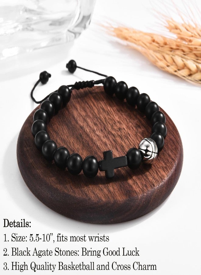 FIEEFX Basketball Gifts for Teen Boys, Basketball Bracelet for Boys Basketball Players Team Fan Son Nephew Grandson Brother on Senior Night/Birthday/Graduation/Back to School/Christmas/Valentines /Easter - Image 3
