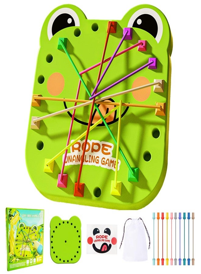 TSFGDYL Frog Brainy Knots Game,Rope Untangling Puzzle Game,Educational Strategy Board Game for Kids & Adults, Family Travel Party Toys, Gifts for All Ages - Image 1