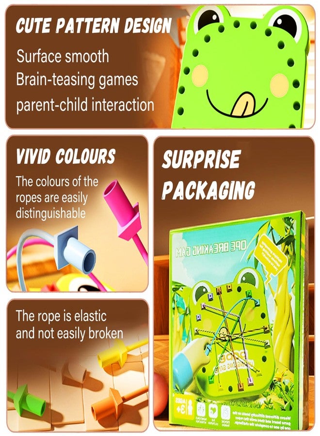 TSFGDYL Frog Brainy Knots Game,Rope Untangling Puzzle Game,Educational Strategy Board Game for Kids & Adults, Family Travel Party Toys, Gifts for All Ages - Image 3