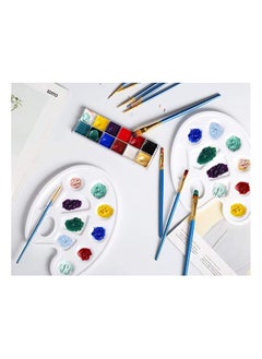 Y&D 6 PCS Paint Pallet with Thumb Hole Premium Plastic Pallets for Kids, Adult, DIY Craft Professional Art Acrylic Painting Palettes, Washable, Artist Kits 10 Wells  - Image 4