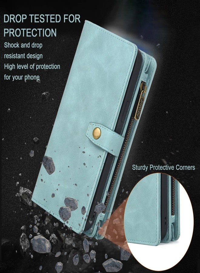 TwoHead for iPhone 12/12 Pro Wallet Case with Card Holder & Detachable Magnetic Phone Case,Leather All-Round Protection Phone Case for Women/Men,6.1IN,Blue - Image 4