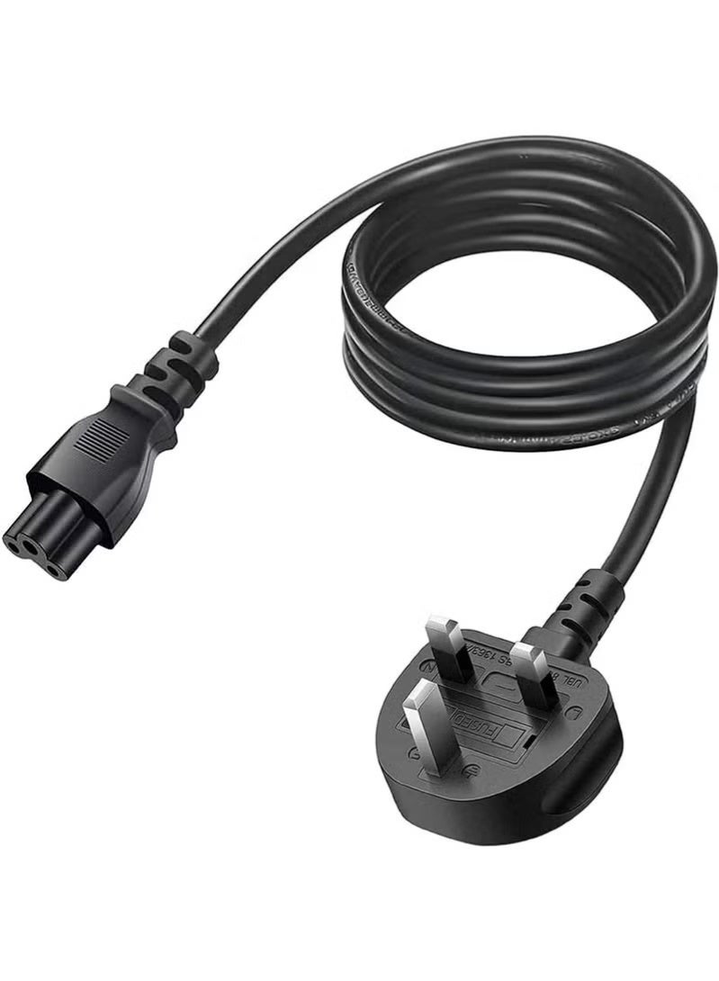 Premium 13A C5 Laptop Power Cable, 3-Pin UK Plug, 1.5m – Compatible with Acer, Dell, HP, Lenovo, Toshiba, Asus & More