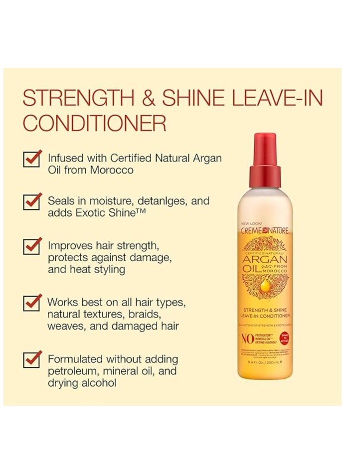 Creme of Nature بلسم زيت الأركان من كريم الطبيعة، تركيبة لفك التشابك وترطيب الشعر العادي، 8.4 أونصة سائلة  - Image 2
