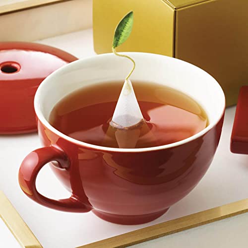 Tea Forte Porcelain Tea Cup and Lid, Steeps 8 oz., Microwave & Dishwasher Safe, Café Cup Ruby Red - Image 4