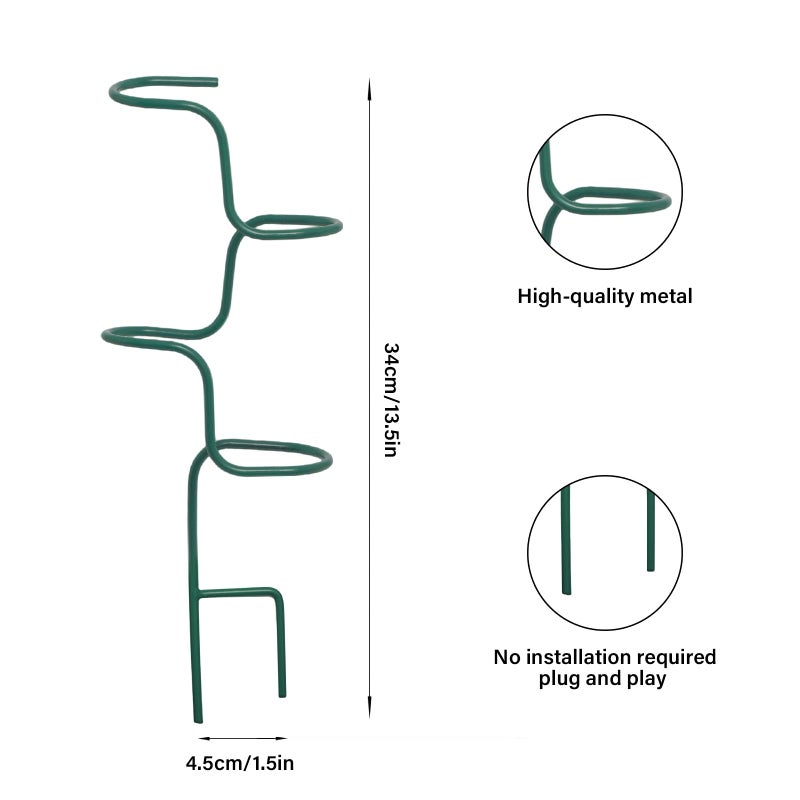 GOOOXIM Set of 3 Sturdy Metal Plant Support Stakes for Indoor & Outdoor Use - Garden Trellis for Hydrangeas, Monstera, Flowers, Herbs, and Seedlings - Ideal for Small to Medium Plants - Image 2