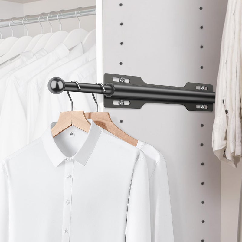 FIRJOY 12" Valet Rod for Closet Pull Out (1 Pack, Black) - Image 1
