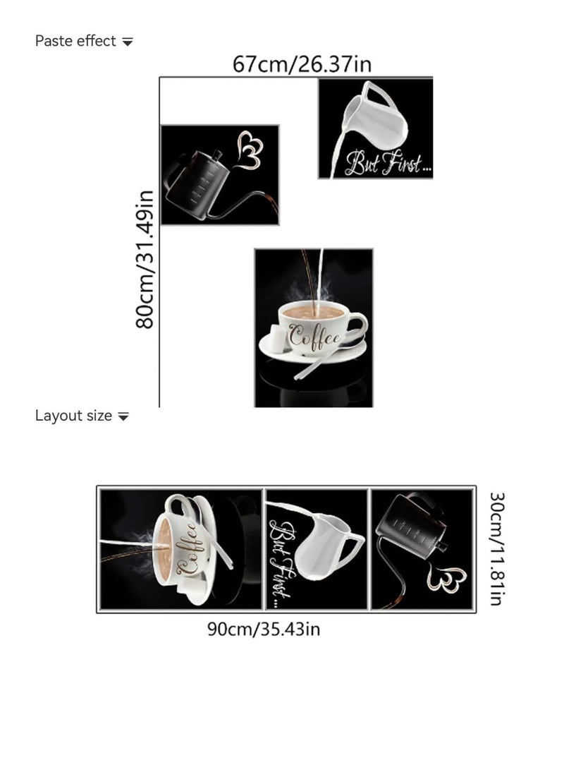 Coffee-Themed Wall Stickers Set of 3 – Perfect for Kitchens, Cafés, Dining Rooms, and Home Coffee Corners to Add a Unique Decorative Touch - Image 3