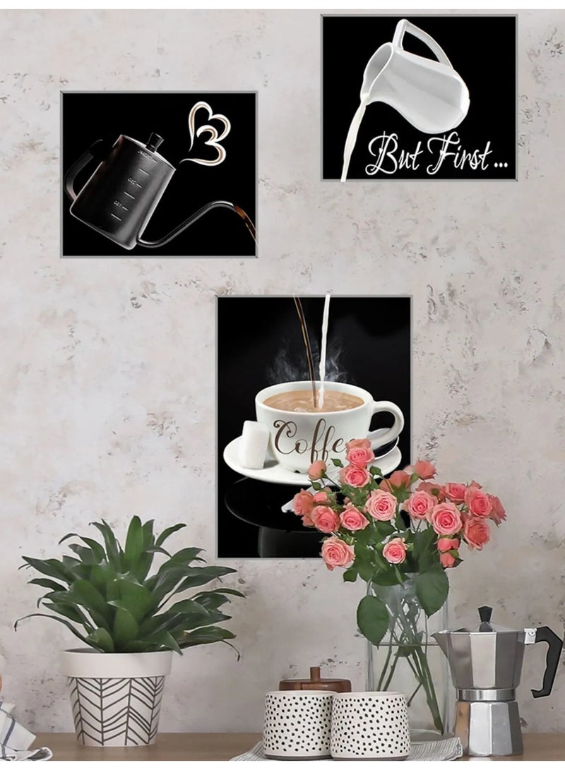 Coffee-Themed Wall Stickers Set of 3 – Perfect for Kitchens, Cafés, Dining Rooms, and Home Coffee Corners to Add a Unique Decorative Touch - Image 1