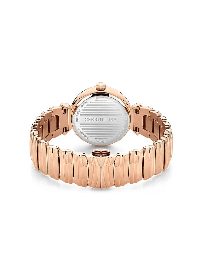 شيروتي 1881 Womens Round Shape Stainless Steel Analog Wrist Watch CIWLG2225103 30 mm Rose gold