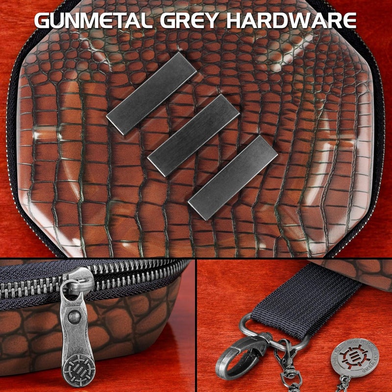 ENHANCE DND Dice Tray and Case - Collector's Edition DND Dice Holder up to 150 D&D Shakers with Hard Shell Exterior and Protective Soft Interior - Rolling Tray Perfect for Game Night (Dragon Brown) - Image 5