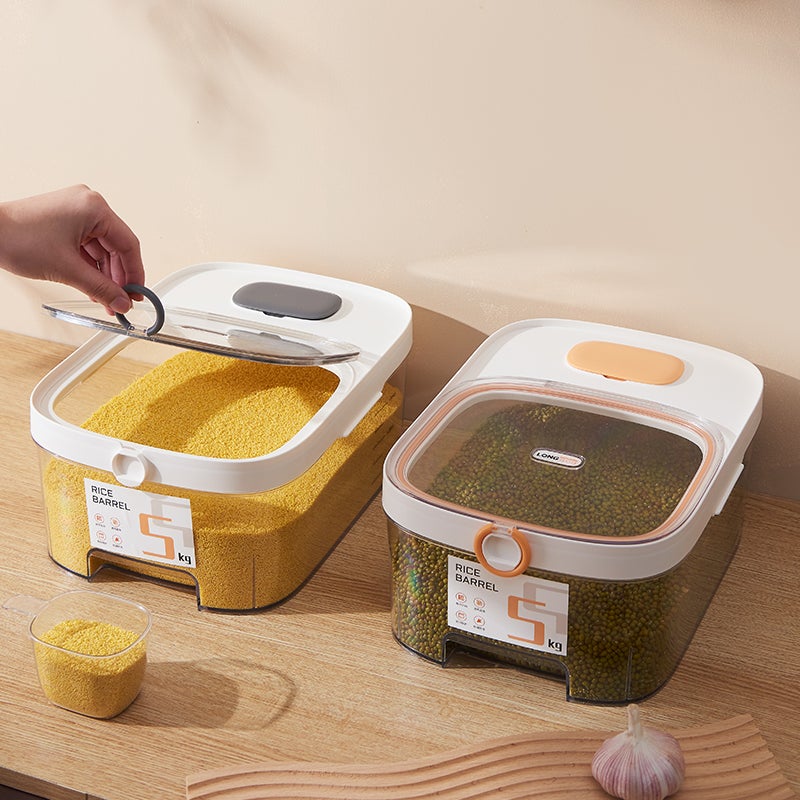 Household Rice Storage Bin, Dustproof Moisture Proof with Insect-Proof Box, 5KG Large Capacity - Image 5