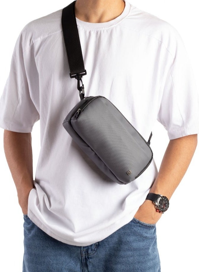 Ar supply AR Power Kit by Arij Bags | Multi-Use Crossbody and Hand Bag for Work and Daily Use, 2 Main Compartments, Outer Pocket and Multiple Inner Dividers, Lightweight Practical Design (23 × 13 × 9 cm) (Grey) - Image 2