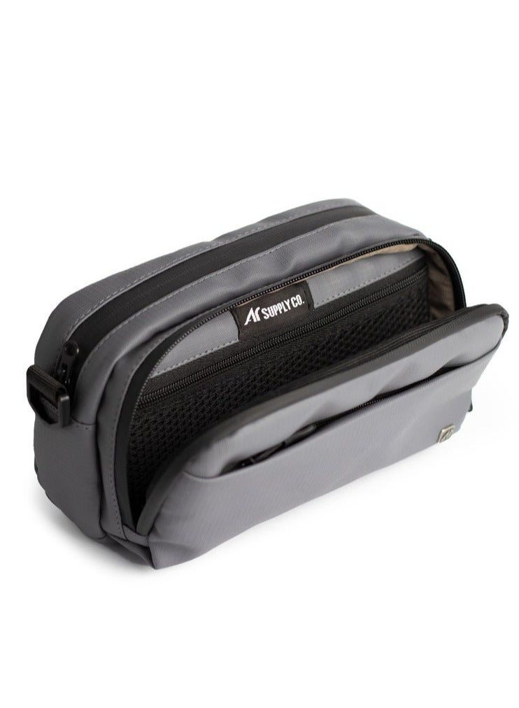 Ar supply AR Power Kit by Arij Bags | Multi-Use Crossbody and Hand Bag for Work and Daily Use, 2 Main Compartments, Outer Pocket and Multiple Inner Dividers, Lightweight Practical Design (23 × 13 × 9 cm) (Grey) - Image 3