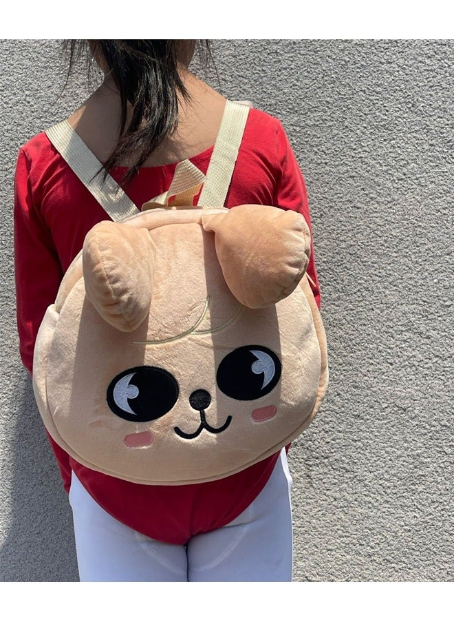 NIBEMINENT Straykids SKZOO Mini Cute Plush Backpack Schoolbag - Brown PuppyM  - Image 1