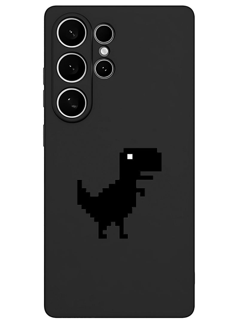 Theodor Protective Slim Fit Case Liquid Silicone Cover with Full Body Protection Anti-Scratch Shockproof Case For Samsung Galaxy S25 Ultra (Black) - Offline Dino - Image 1