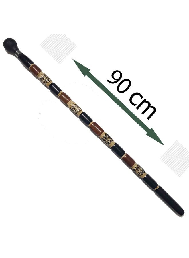 A walking stick made of Aswan beech wood, for men, black and brown. - Image 3