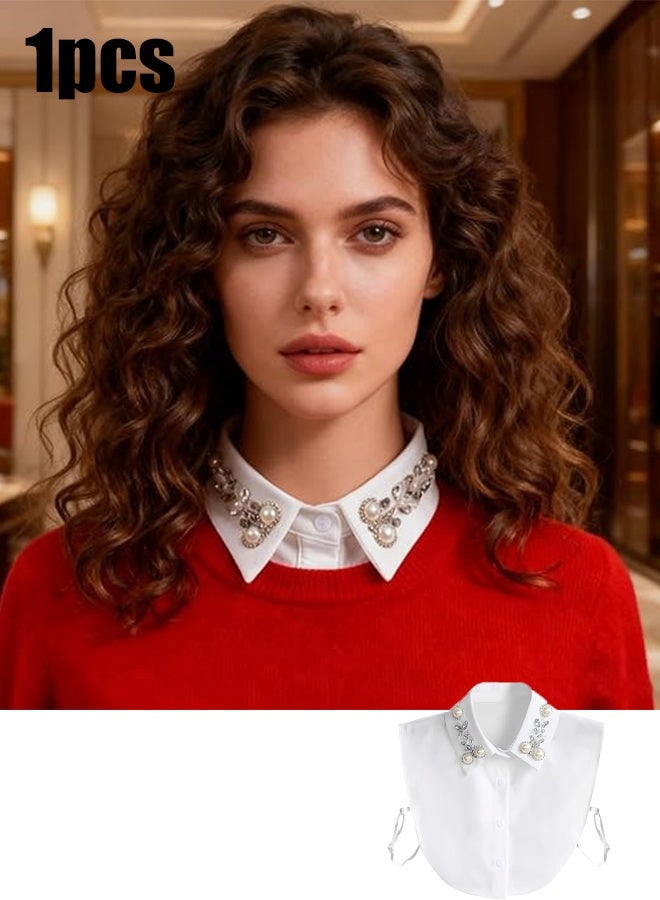 KANGLI Diamond Pearl False Collar  Fake Collar Half Shirt Dickey - Image 1