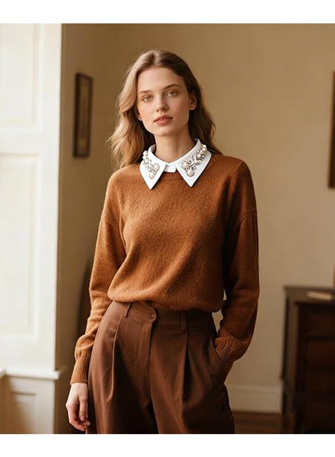 KANGLI Diamond Pearl False Collar  Fake Collar Half Shirt Dickey - Image 3