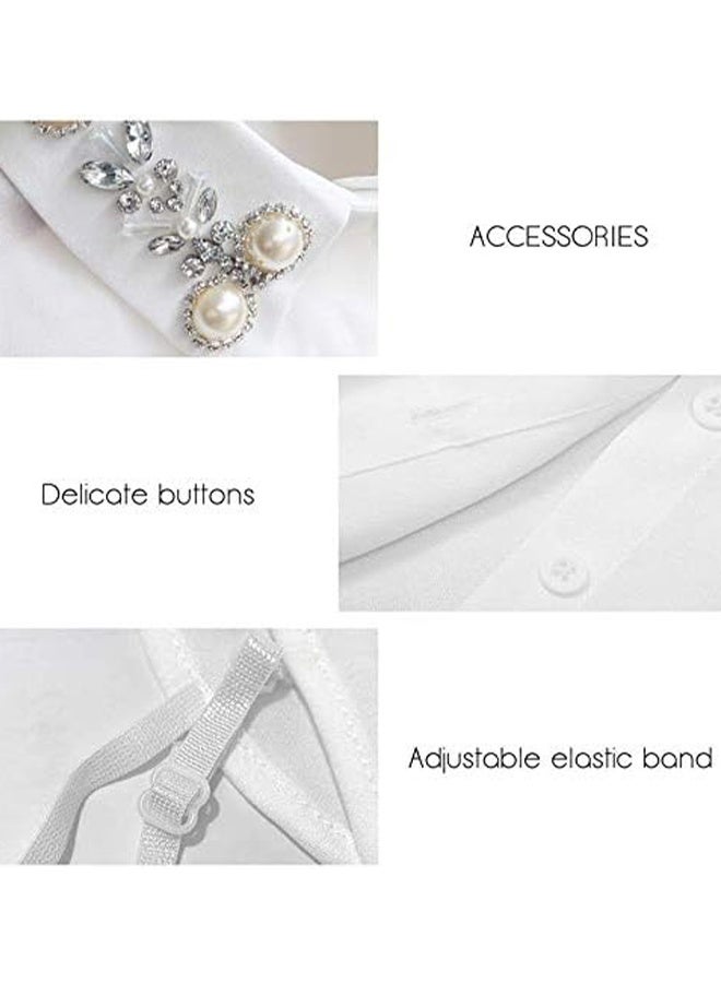 KANGLI Diamond Pearl False Collar  Fake Collar Half Shirt Dickey - Image 4