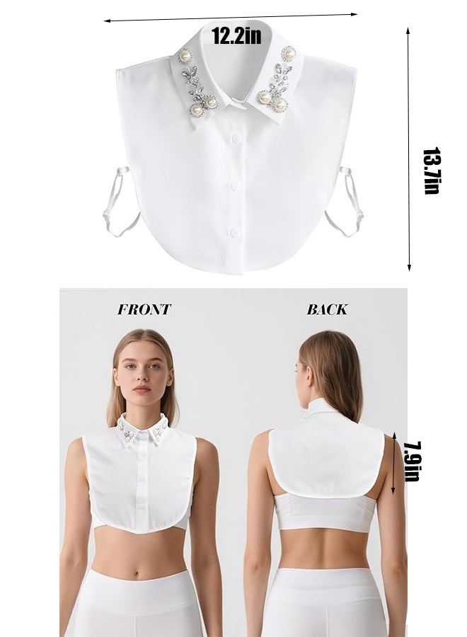 KANGLI Diamond Pearl False Collar  Fake Collar Half Shirt Dickey - Image 5
