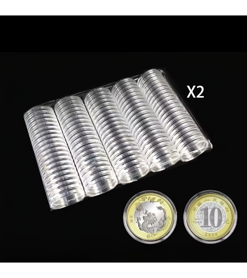 200 Pcs Clear Capsule Case Set Multi Compartment Hard Shell Storage Box for Coin Collection - Image 2