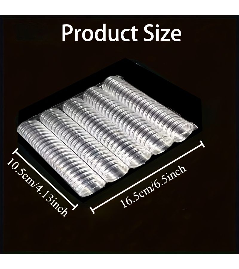 200 Pcs Clear Capsule Case Set Multi Compartment Hard Shell Storage Box for Coin Collection - Image 3