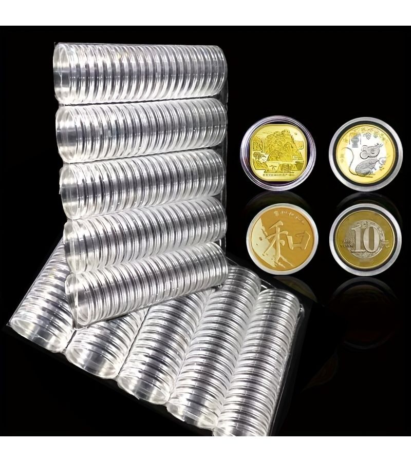 200 Pcs Clear Capsule Case Set Multi Compartment Hard Shell Storage Box for Coin Collection - Image 5