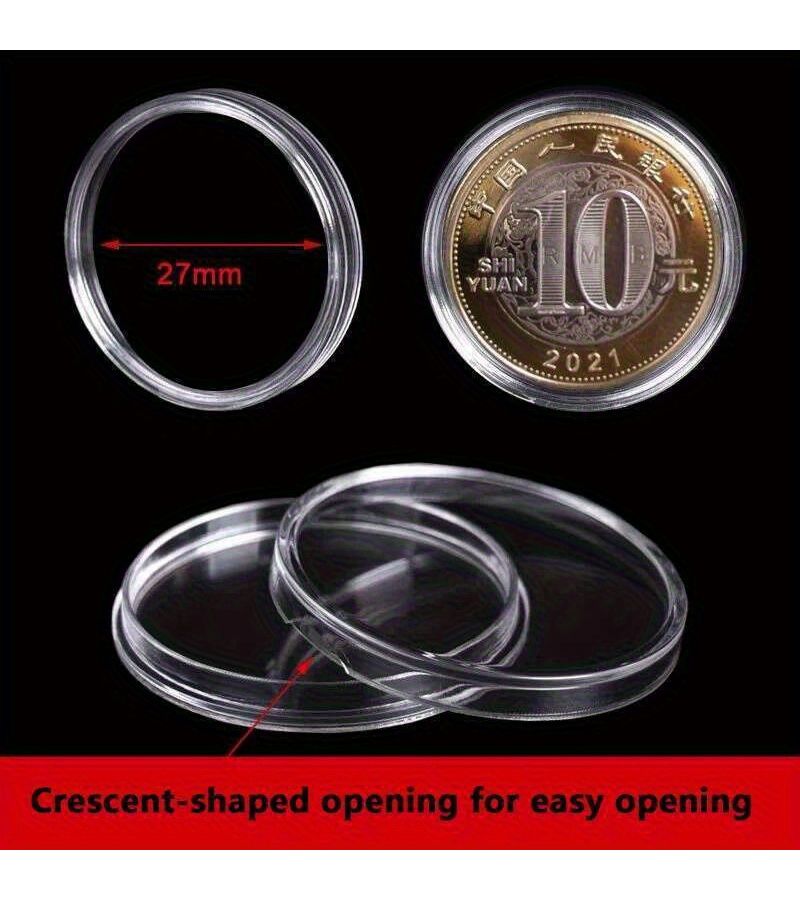 200 Pcs Clear Capsule Case Set Multi Compartment Hard Shell Storage Box for Coin Collection - Image 4