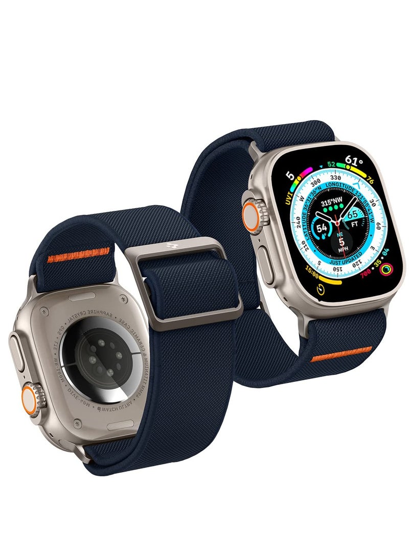 Excefore سوار رياضي من النايلون، حزام من نسيج النايلون المضفر، لسوار ساعة Apple Watch (49 مم)، حزام بديل لسلسلة SE2/6/SE/5/4 (44 مم) وسلسلة 3/2/1 (42 مم) (نايلون، أزرق داكن) - Image 1