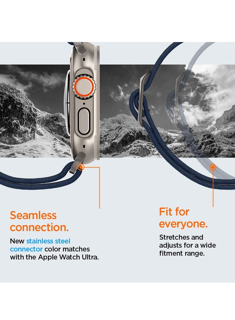 Excefore سوار رياضي من النايلون، حزام من نسيج النايلون المضفر، لسوار ساعة Apple Watch (49 مم)، حزام بديل لسلسلة SE2/6/SE/5/4 (44 مم) وسلسلة 3/2/1 (42 مم) (نايلون، أزرق داكن) - Image 2