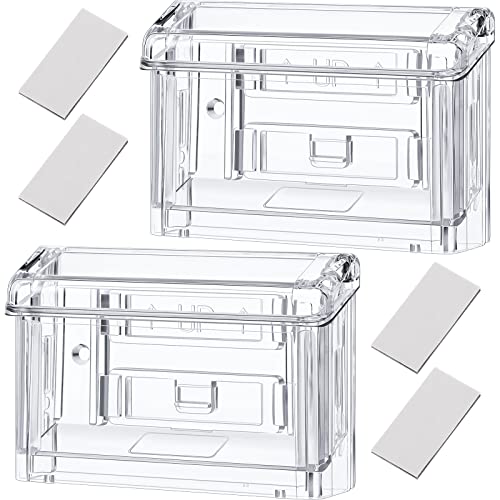 Vicenpal Outdoor Business Card Holder Clear Wall Mount Acrylic Business Card Box Included Peel and Stick for Office Store Trucks Wall Outdoor 4.25 x 1.46 x 2.87 inch(4 Pieces) - Image 1
