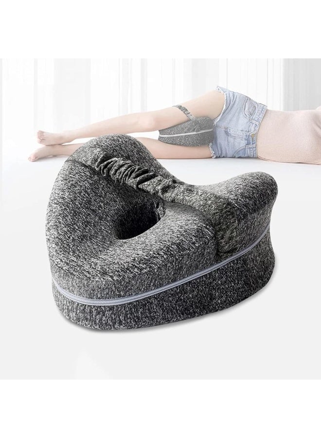 Leg Knee Foam Support Pillow Memory Foam - Knee Leg pillow for Sleeping Soothing Pain Relief for Sciatica, Back, Hips, Knees, Joints & Pregnancy - Image 1