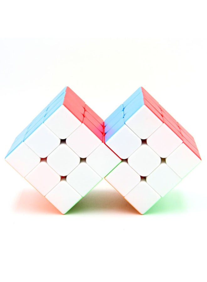 Intelligence Paradise DIY Two-piece Three-order Rubik's Cube Real Color 5.6cm2 Even 3-limited Turn 3-order Intelligence Toy Stitching-Color:2 Siamese Rainbow Color Unequal Order No. 1  - Image 2