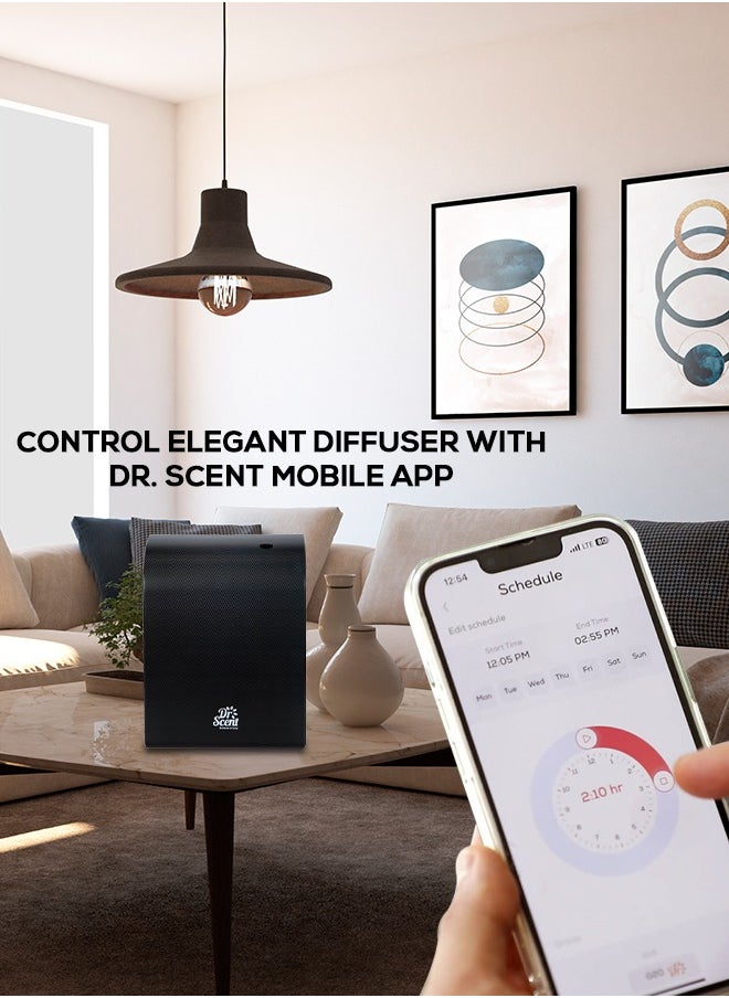 Dr Scent Dr Scent Essential Oil Diffuser – Elegant | Sophisticated Design, 100m²-300m³ Coverage, Bluetooth & App Control, Infuses Fragrance to Enhance Your Environment (Black)  - Image 4
