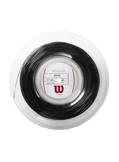 Wilson Revolve Tennis String Gauge 17 (1.25mm) - Reel 200m, Black