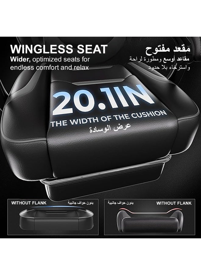 GTPLAYER Big and Tall Gaming Chair with Memory Foam Cushion, Computer Video Game Desk Chair with Footrest, Adjustable Headrest & Lumbar Support, Ergonomic Executive Home Office Chair - Moon Gray Moon Grey - Image 5