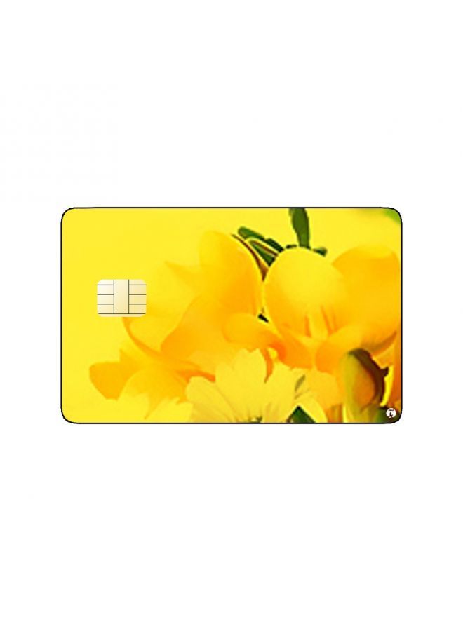 RKN PRINTED BANK CARD STICKER Beautiful Yellow Flowers Picture - Image 1