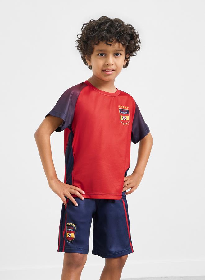 Styli Boys Spain Print Jersey T-Shirt and Shorts FIFA Football Set - Image 2