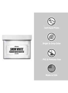 Screen Print Direct Ecotexscreen Printing Ink Snow White (Pint 16Oz.) Water Based Fabric Ink Silk Screen Ink Soft Fabric Ink Or Screen Ink For Shirt Printing Screen Printing Supplies For Screen Printing Kit  - Image 4