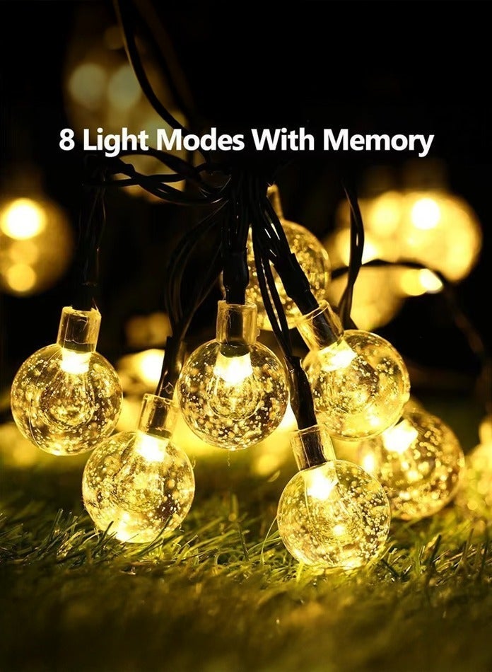 MODI 50 Meter 360LED Outdoor Warm Color Ball String Lights with 8 Lighting Modes - Black Wire, 20W IP44 Waterproof Warm White Crystal  – Diwali Decor Lights - Image 2