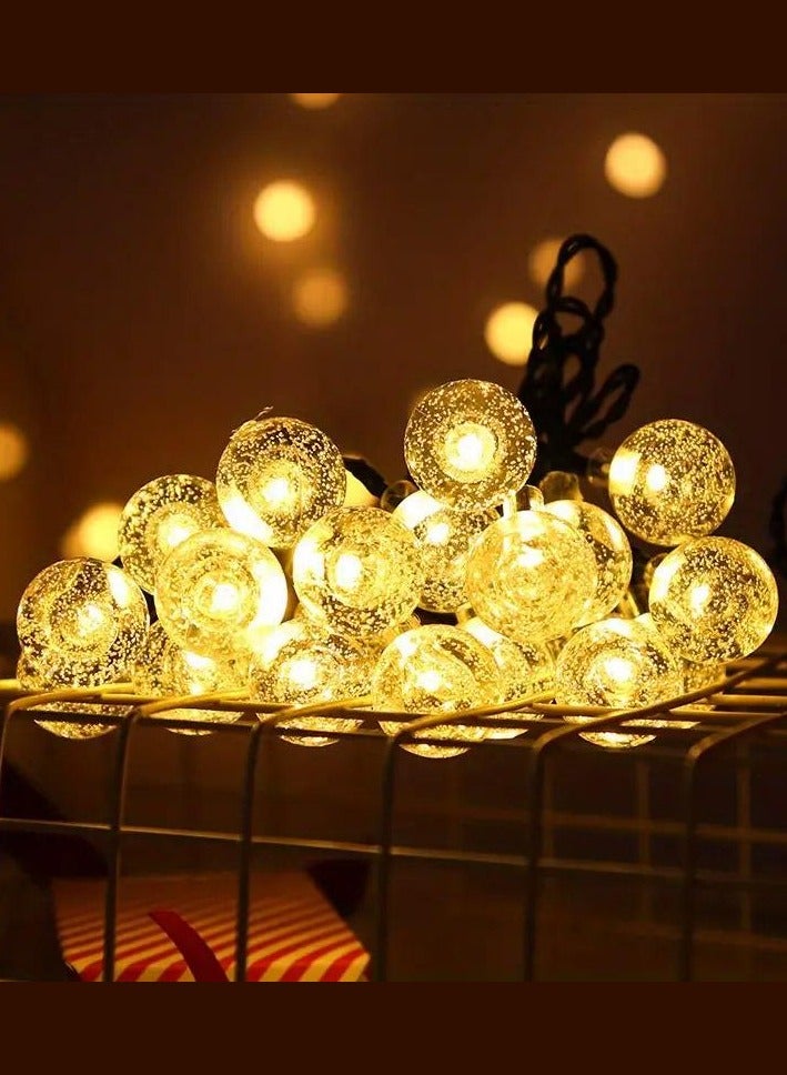 MODI 50 Meter 360LED Outdoor Warm Color Ball String Lights with 8 Lighting Modes - Black Wire, 20W IP44 Waterproof Warm White Crystal  – Diwali Decor Lights - Image 5