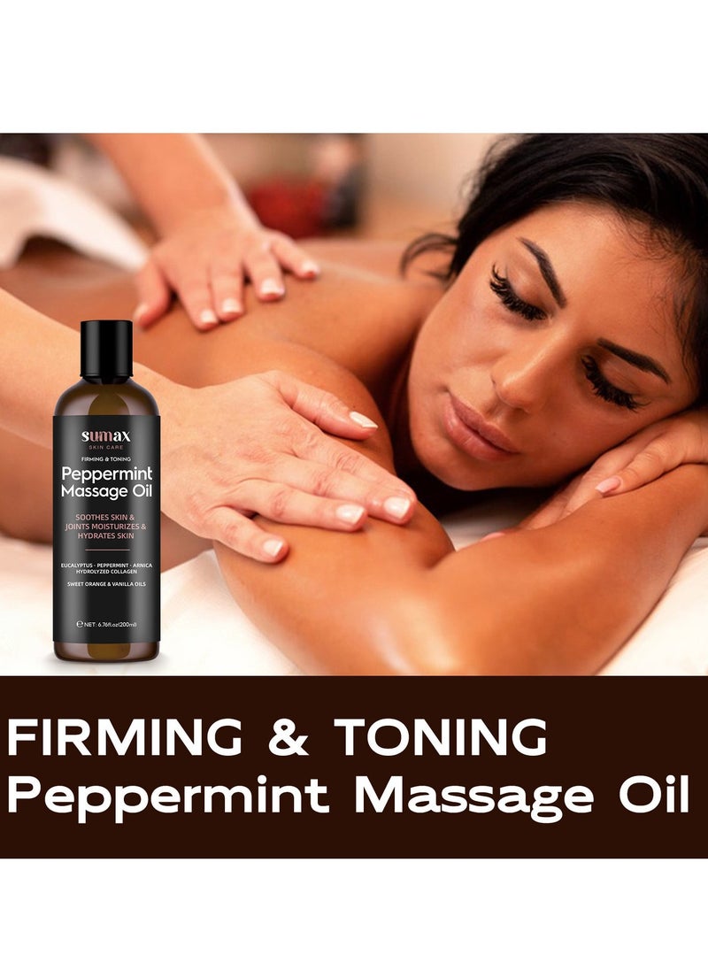 SUMAX - peppermint massage oil soothes skin joints moisturizes hydrates skin 200ml - Image 1