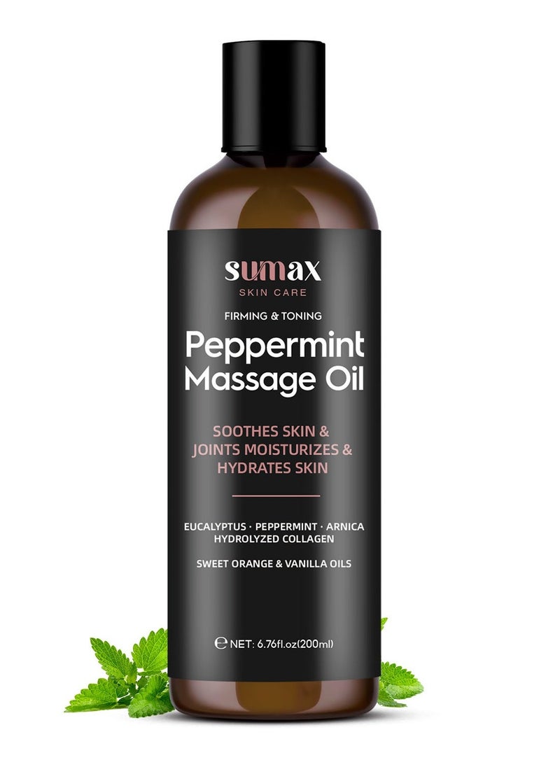 SUMAX - peppermint massage oil soothes skin joints moisturizes hydrates skin 200ml - Image 1